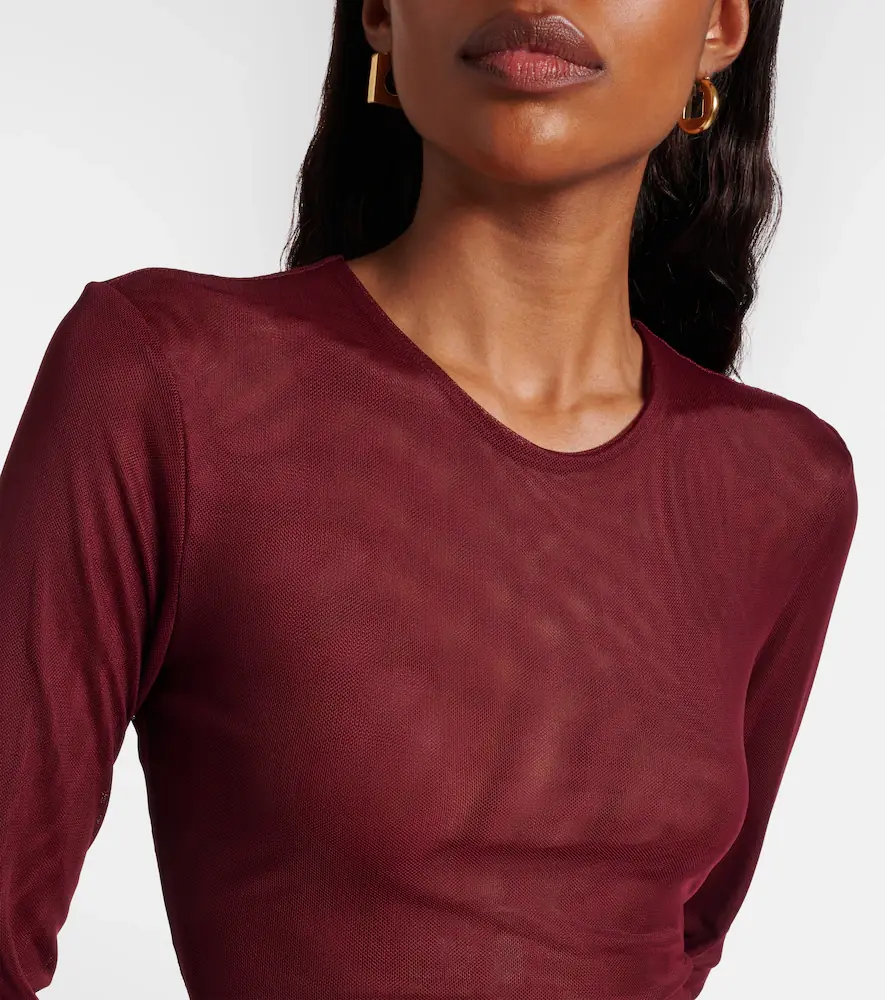 Bananhot Aiden draped sheer jersey minidress | Thumbnail 2