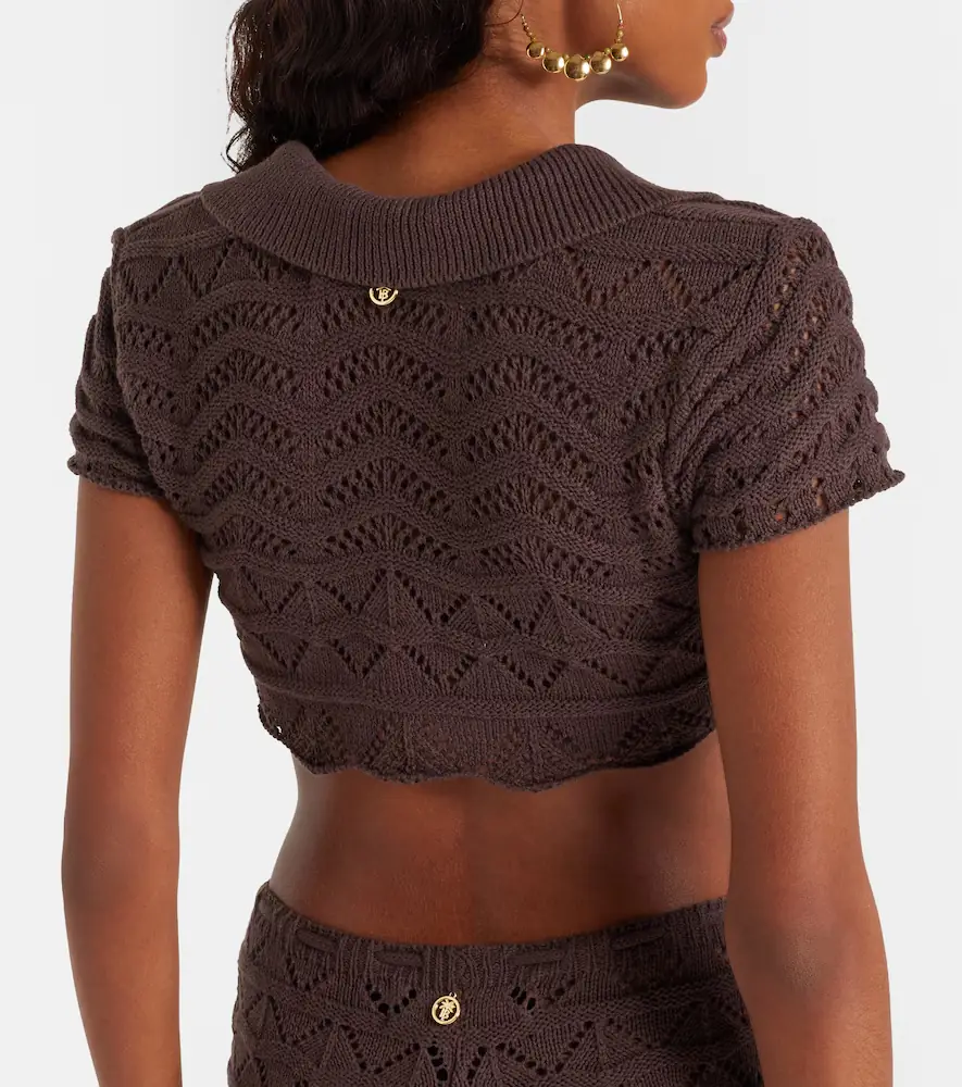 Bananhot Coco open-knit cotton-blend crop top | Thumbnail 3