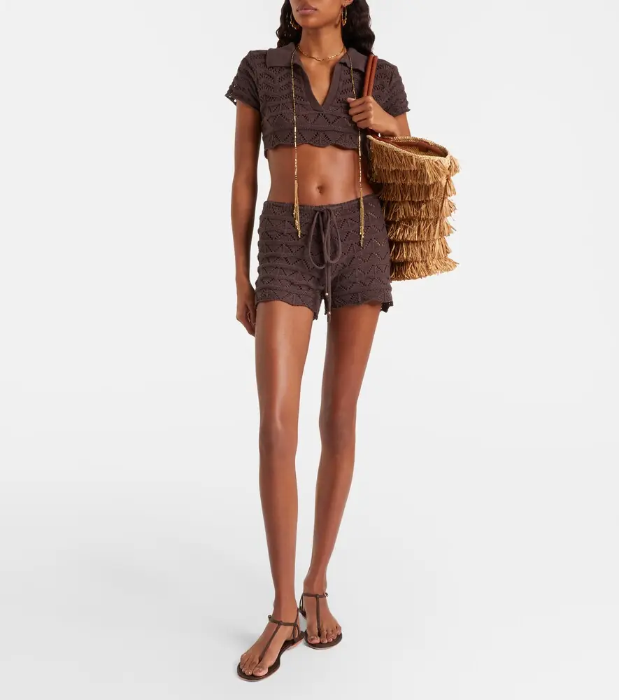 Bananhot Coco open-knit cotton-blend crop top | Thumbnail 4