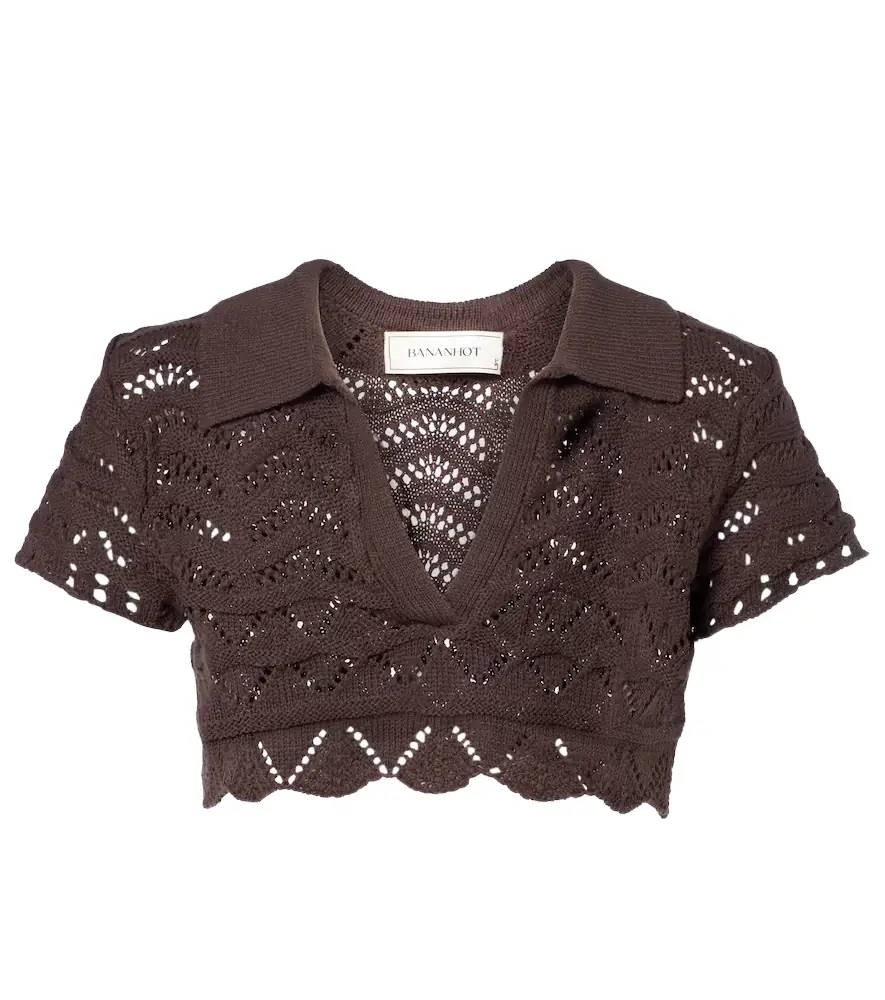 Bananhot Coco open-knit cotton-blend crop top | Image 1 Bananhot Coco open-knit cotton-blend crop top | Image 1