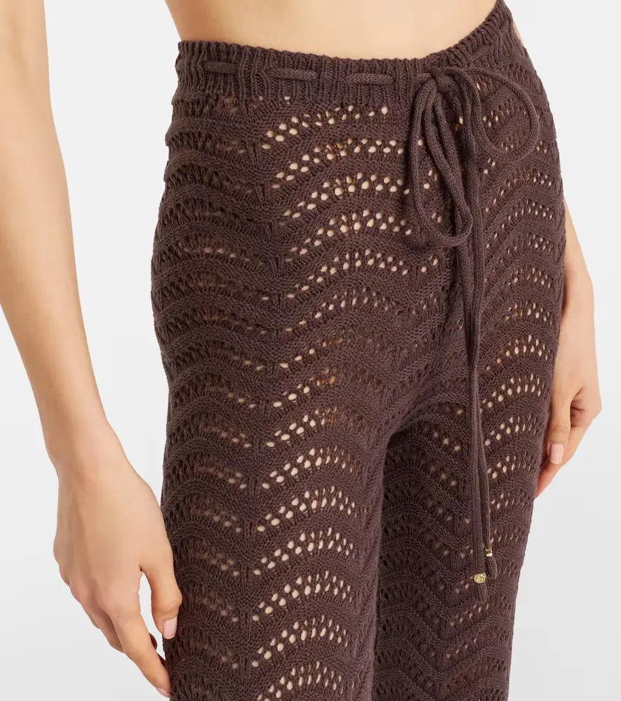 Bananhot Kim open-knit cotton-blend flared pants | Thumbnail 3