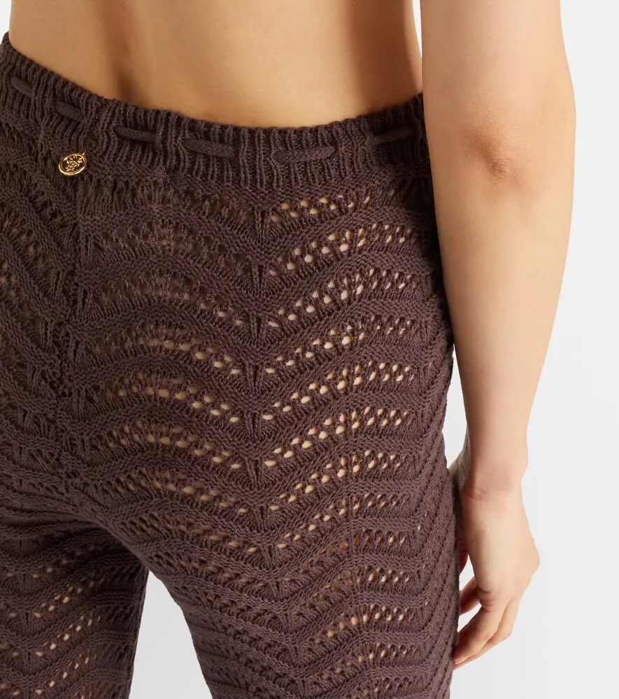 Bananhot Kim open-knit cotton-blend flared pants | Thumbnail 4