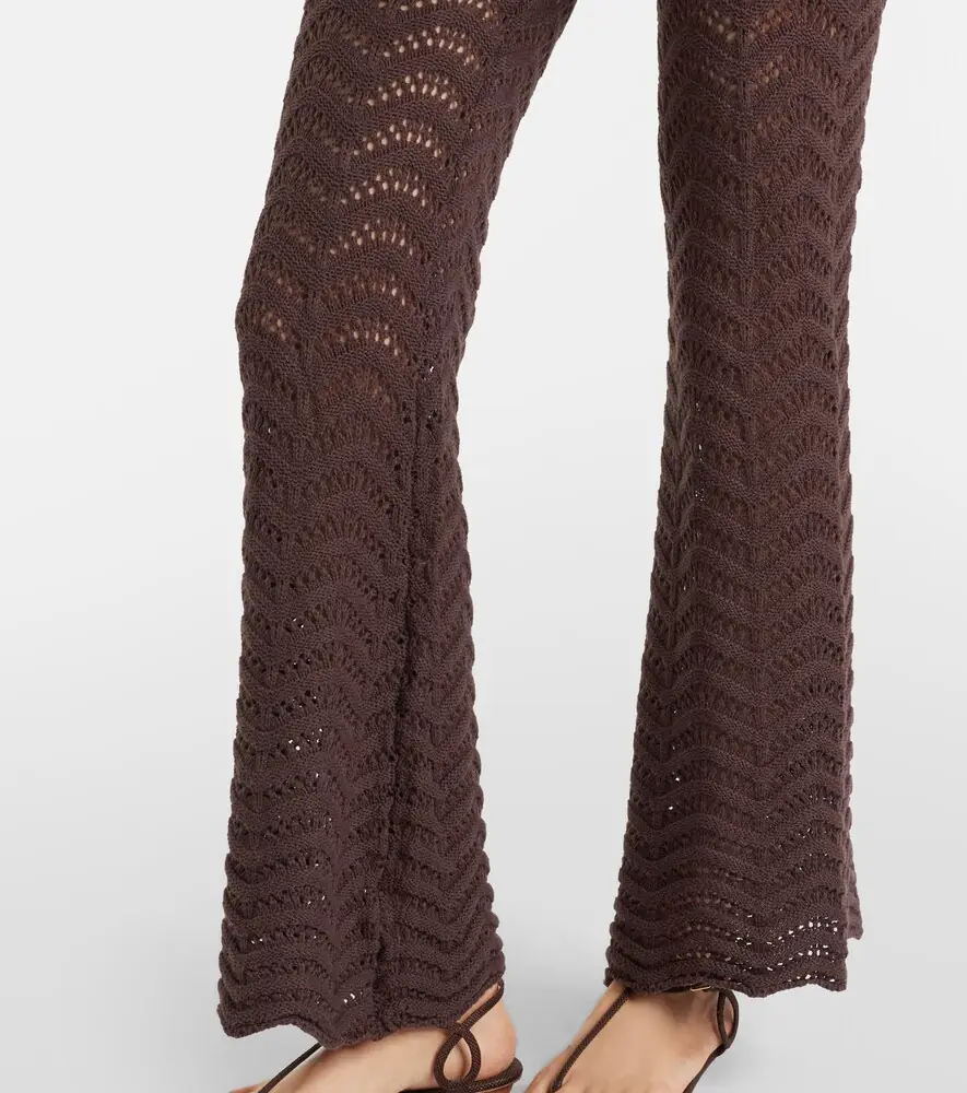 Bananhot Kim open-knit cotton-blend flared pants | Thumbnail 6