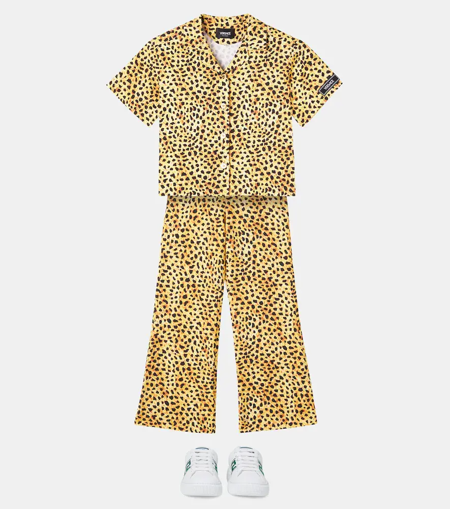 Versace Kids Leopard-print cady shirt | Thumbnail 4