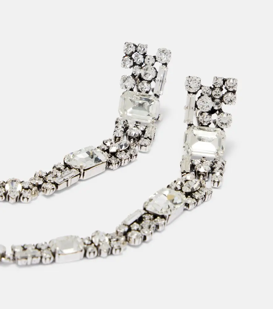 Saint Laurent Crystal-embellished clip-on earrings | Thumbnail 3