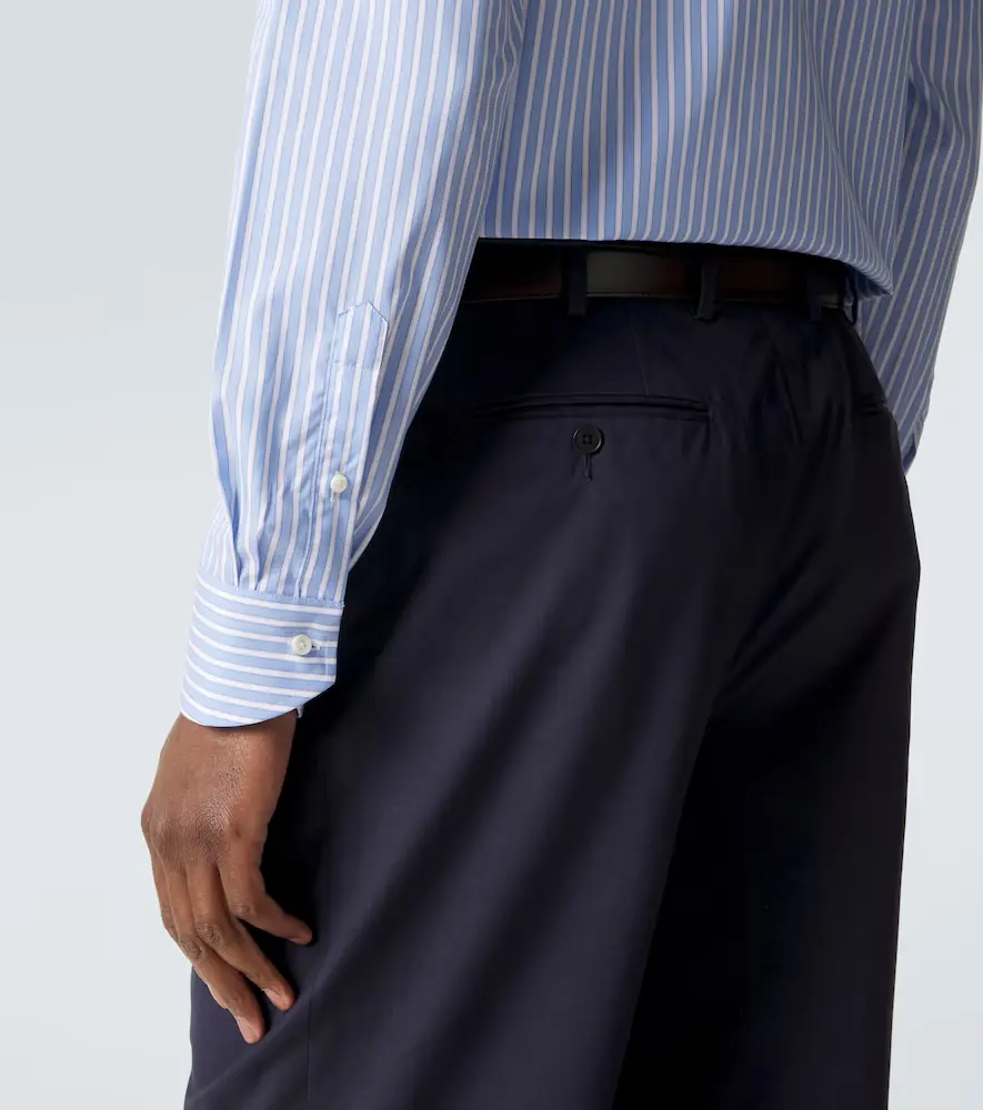 Canali Striped cotton poplin shirt | Thumbnail 4