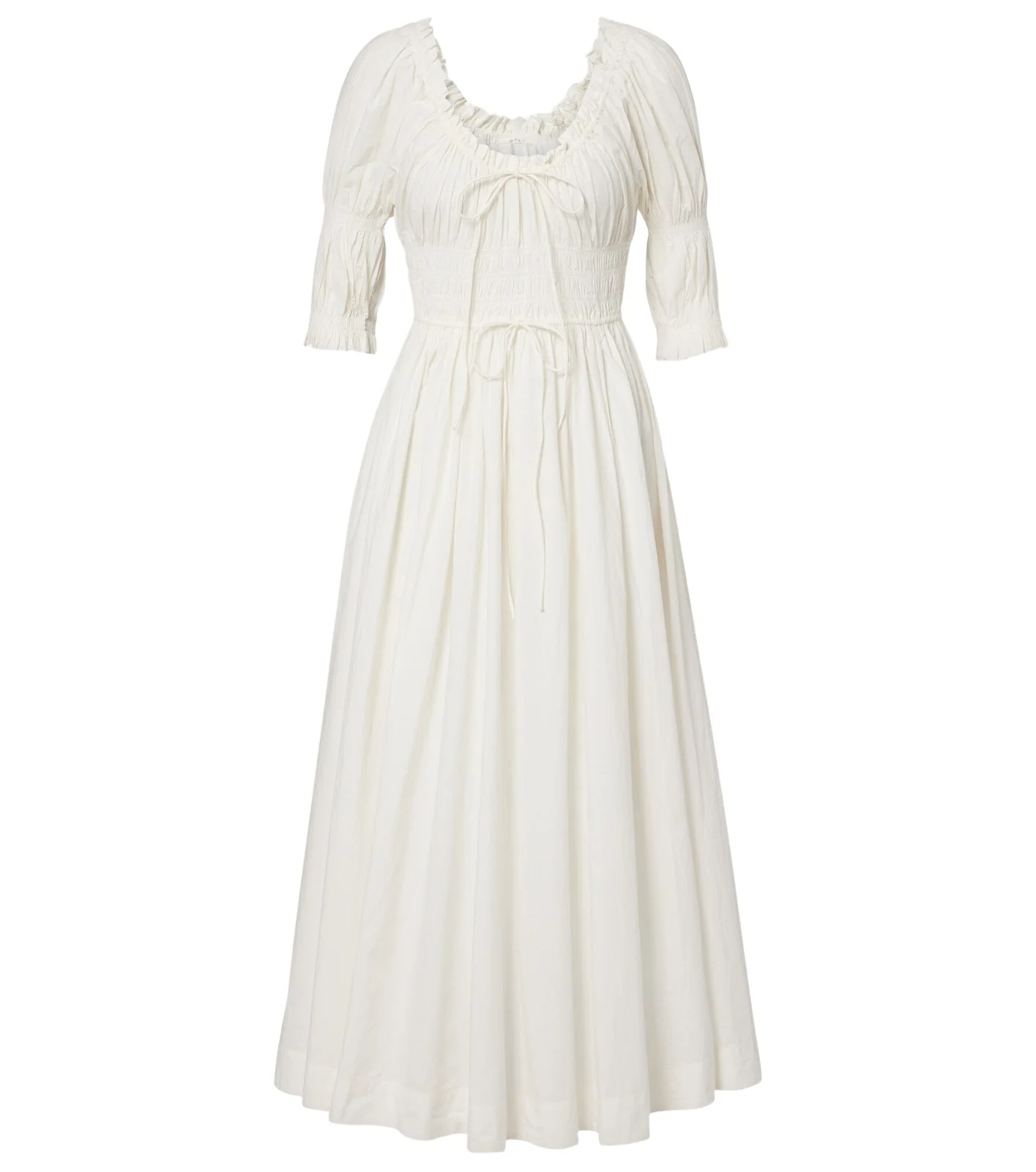 Dôen Shirred cotton midi dress