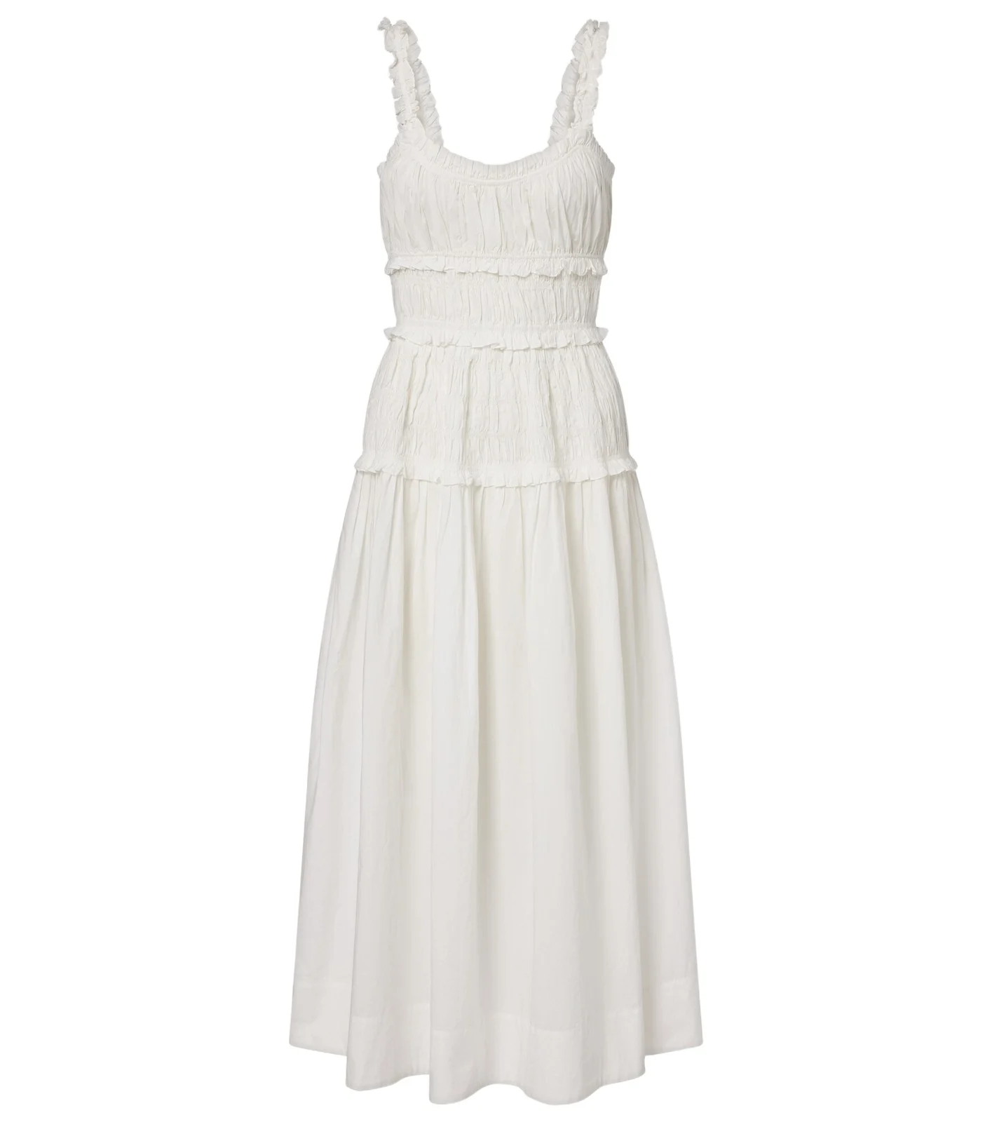 Marianne ruffled cotton poplin midi dress