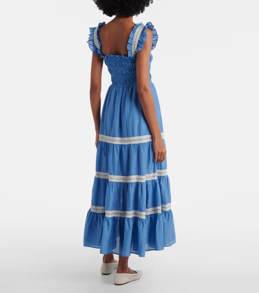 Rixo Aubrie lace-trimmed cotton voile midi dress | Thumbnail 2