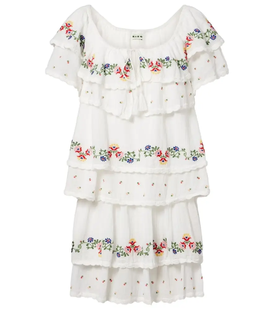 Rixo Leilani embroidered cotton minidress | Image 1 Rixo Leilani embroidered cotton minidress | Image 1