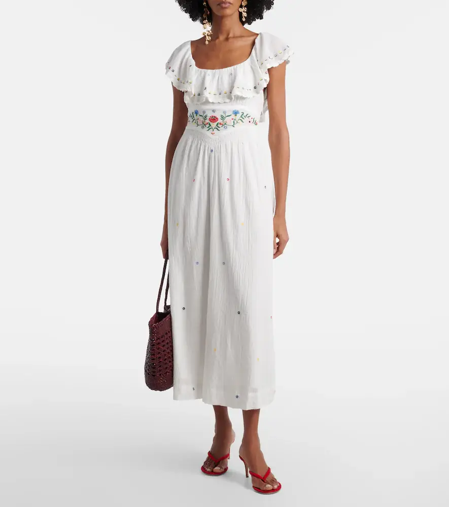 Rixo Ebony embroidered cotton midi dress | Thumbnail 2 Rixo Ebony embroidered cotton midi dress | Thumbnail 2