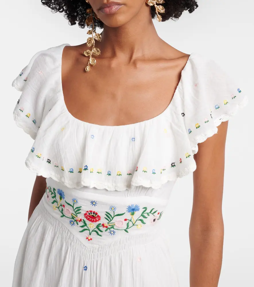 Rixo Ebony embroidered cotton midi dress | Thumbnail 3 Rixo Ebony embroidered cotton midi dress | Thumbnail 3