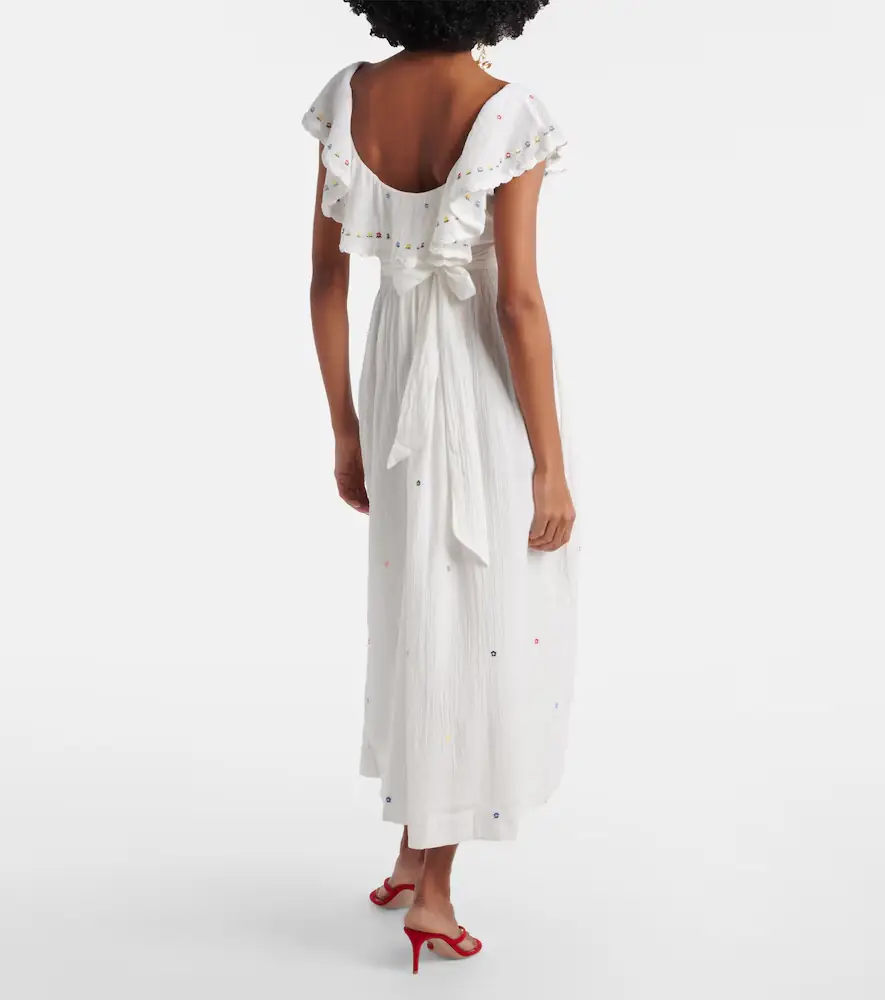 Rixo Ebony embroidered cotton midi dress | Thumbnail 5 Rixo Ebony embroidered cotton midi dress | Thumbnail 5