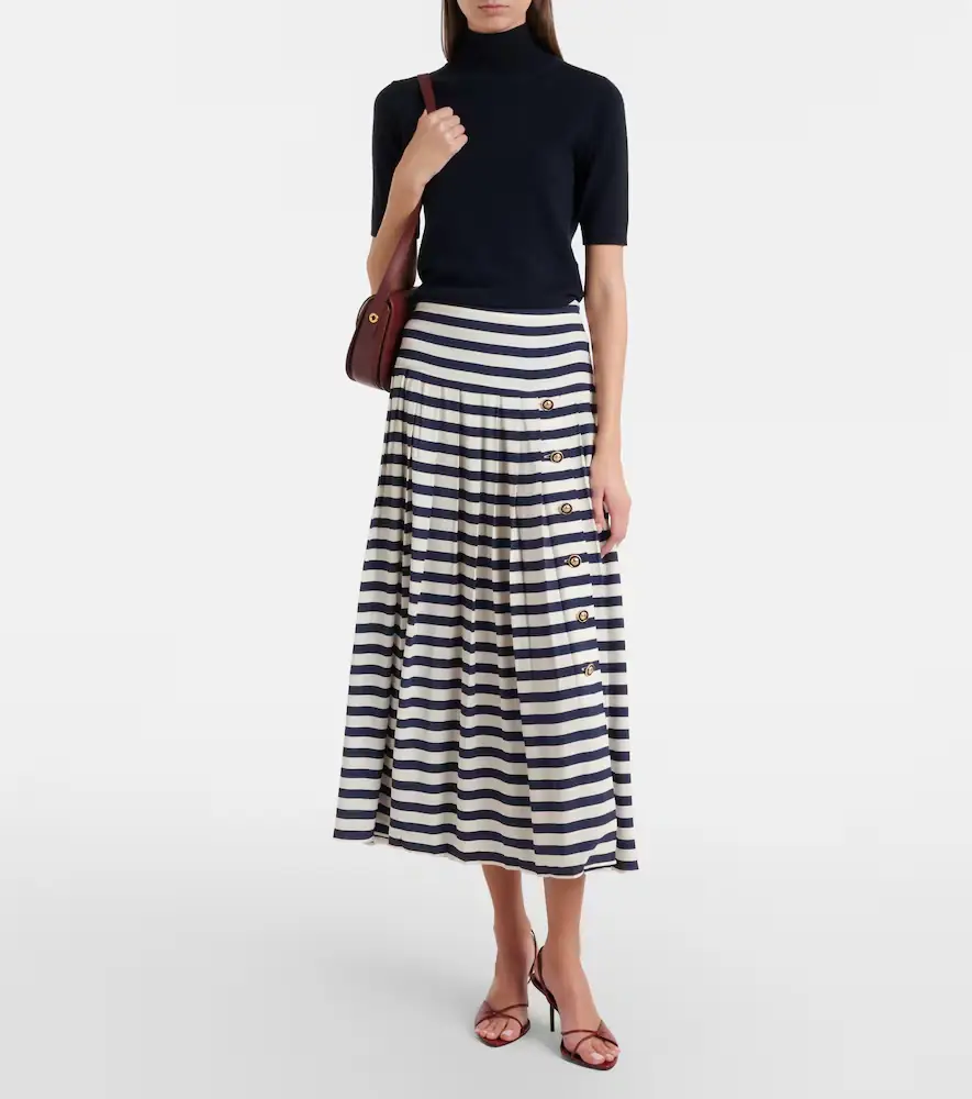 Rixo Lea striped midi skirt | Thumbnail 4