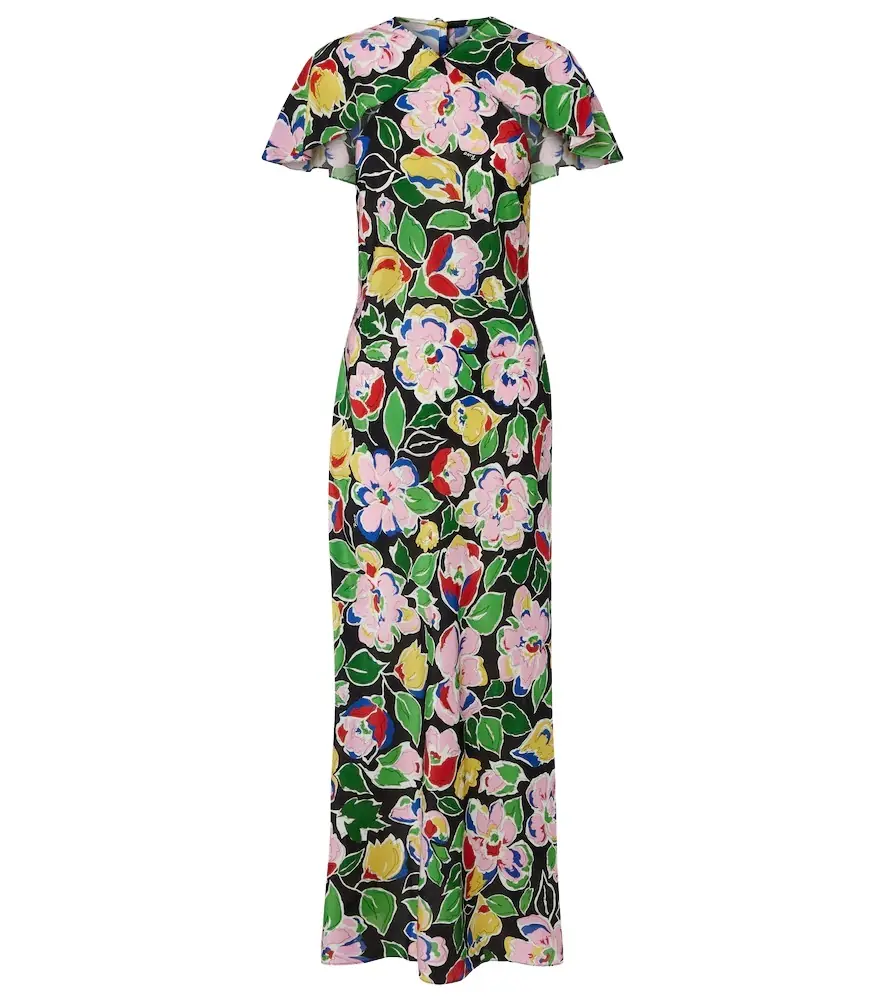 Rixo Jeannie floral silk maxi dress