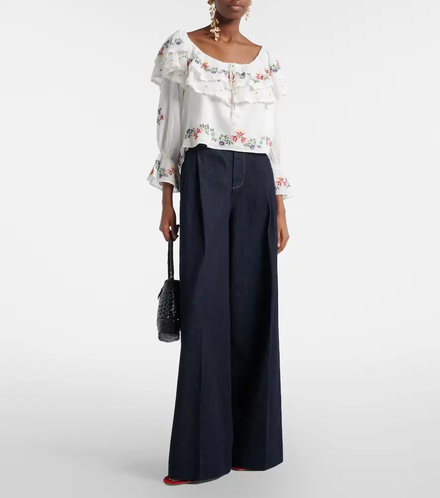 Rixo Maurine embroidered ruffled cotton top | Thumbnail 5 Rixo Maurine embroidered ruffled cotton top | Thumbnail 5