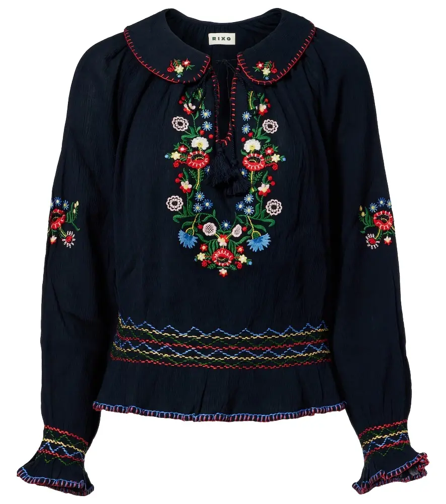 Rixo Sofira embroidered cotton top | Image 1 Rixo Sofira embroidered cotton top | Image 1