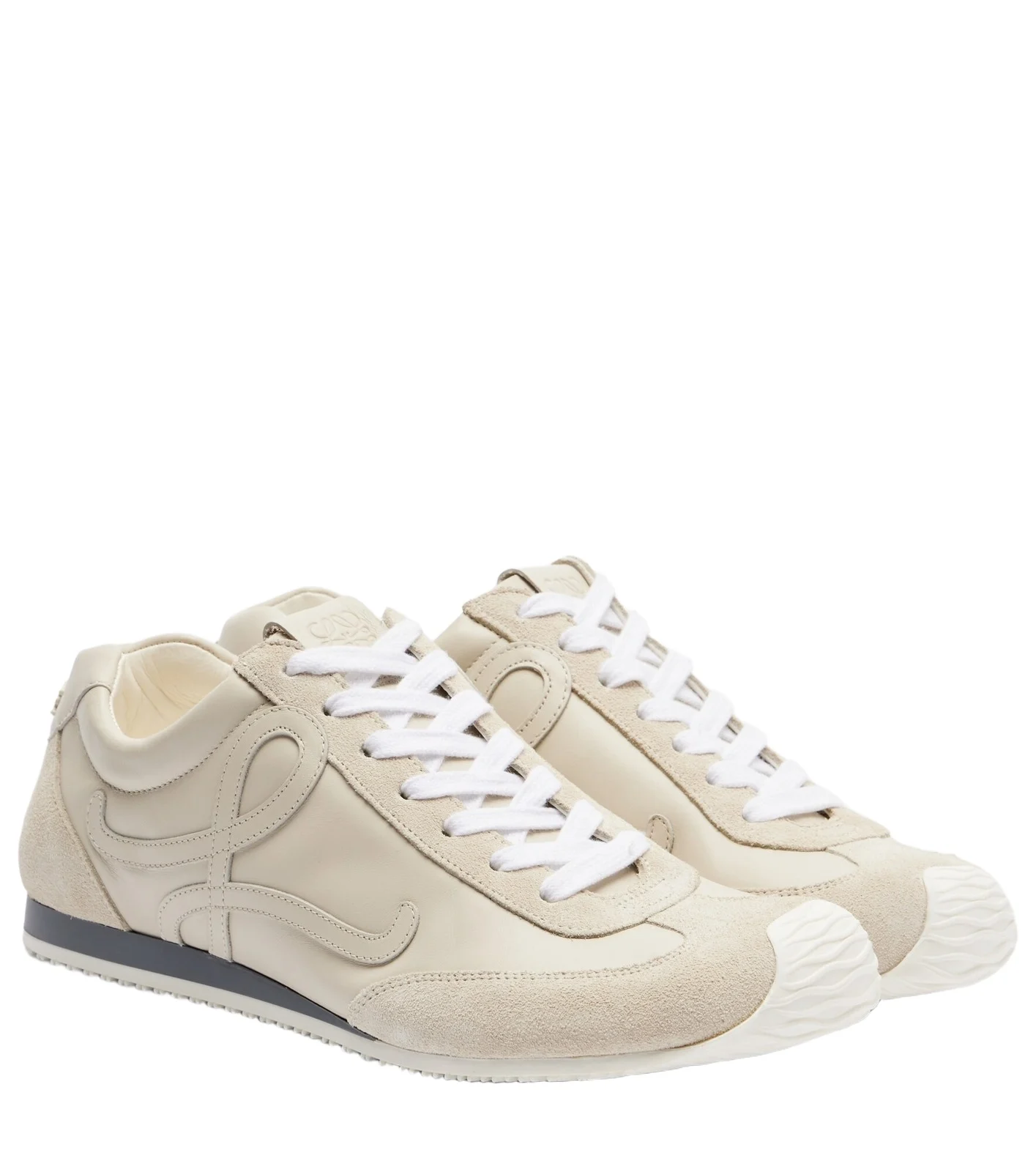 Ballet Runner 2.0 suede-trimmed leather sneakers