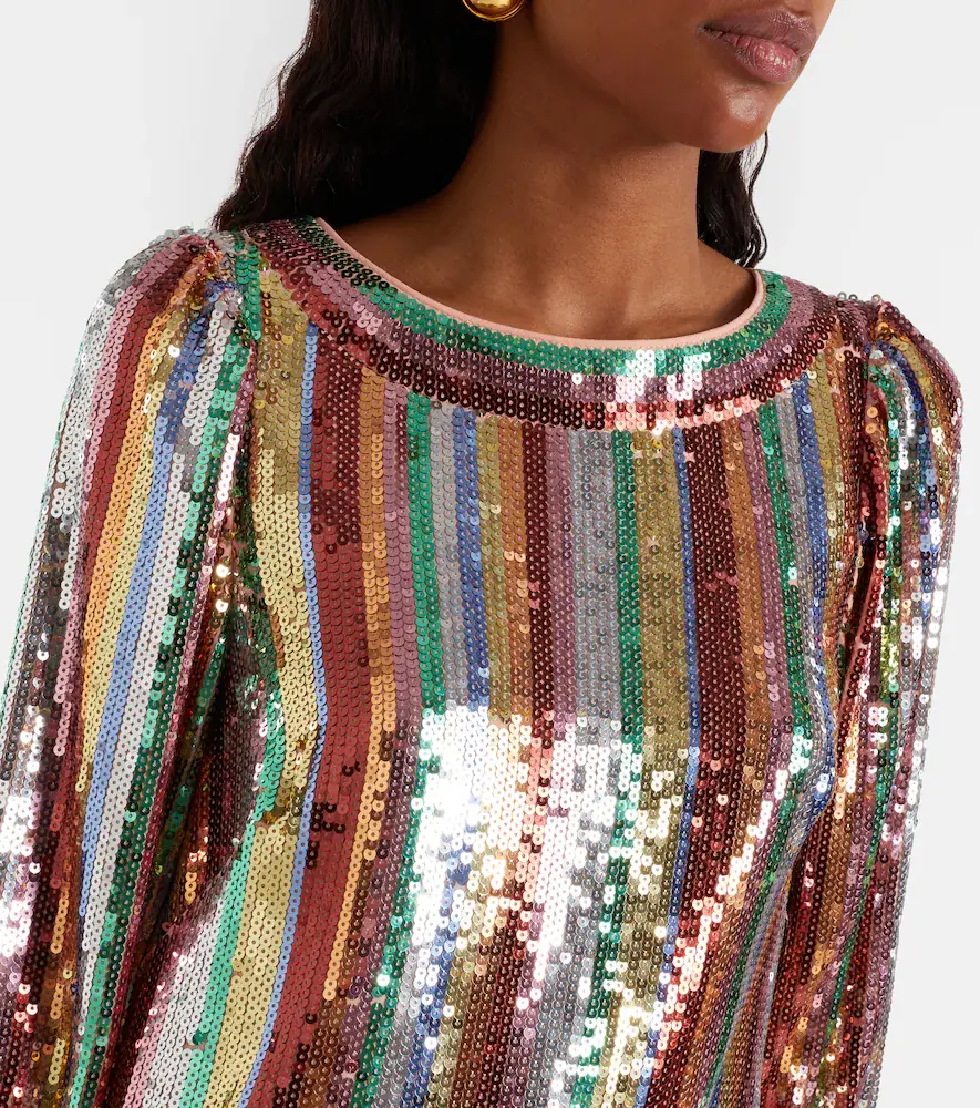 Rixo Laurie sequined striped minidress | Thumbnail 3 Rixo Laurie sequined striped minidress | Thumbnail 3