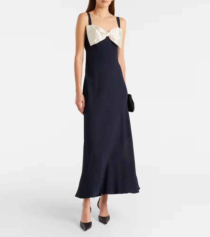 Rixo Bow-detail satin midi dress | Thumbnail 2 Rixo Bow-detail satin midi dress | Thumbnail 2