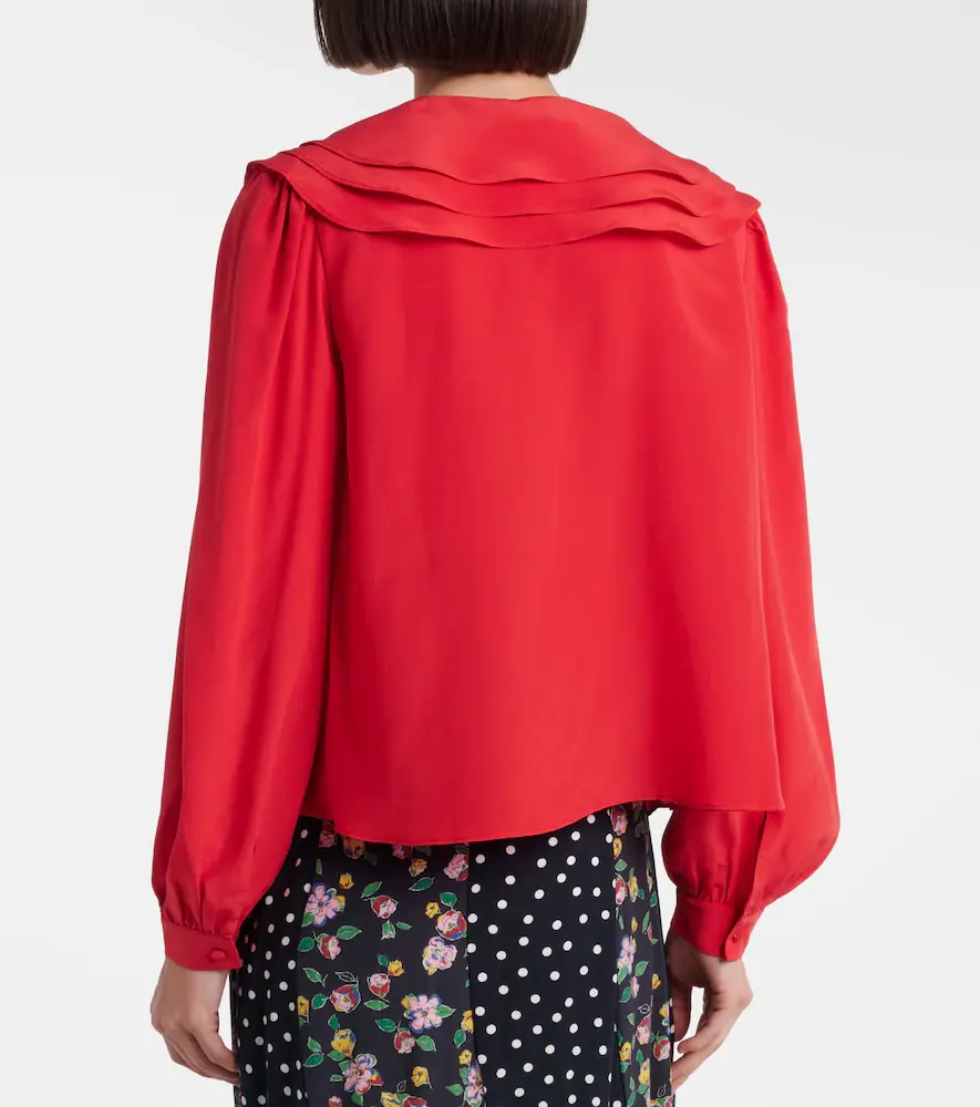 Rixo Emelin floral-appliqué silk blouse | Thumbnail 2 Rixo Emelin floral-appliqué silk blouse | Thumbnail 2
