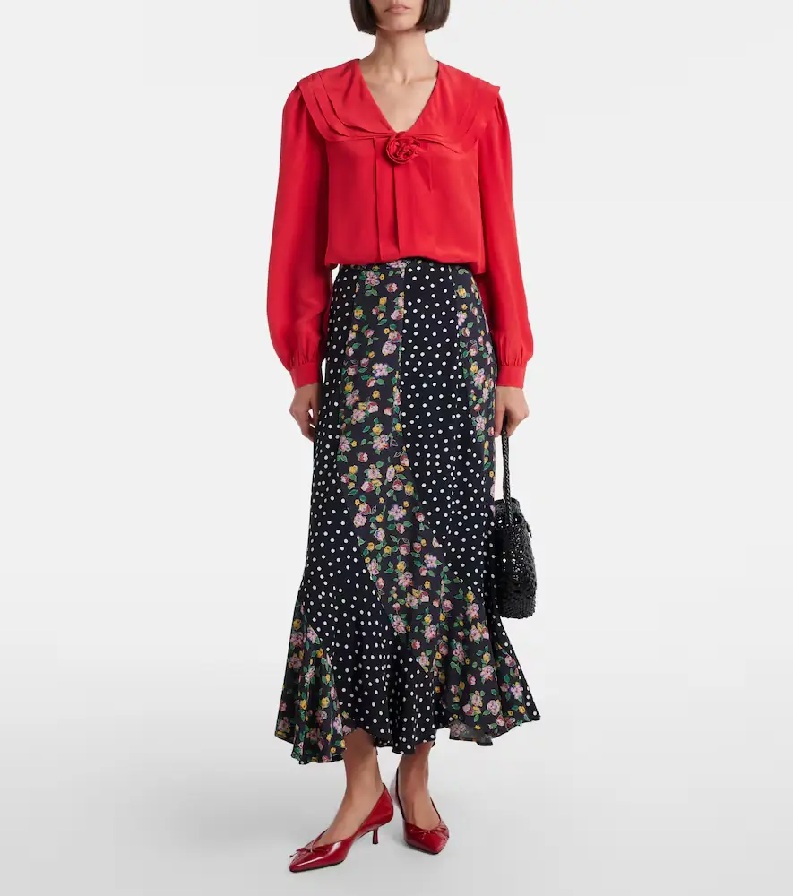 Rixo Emelin floral-appliqué silk blouse | Thumbnail 5 Rixo Emelin floral-appliqué silk blouse | Thumbnail 5