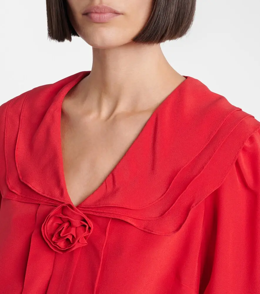 Rixo Emelin floral-appliqué silk blouse | Thumbnail 6 Rixo Emelin floral-appliqué silk blouse | Thumbnail 6