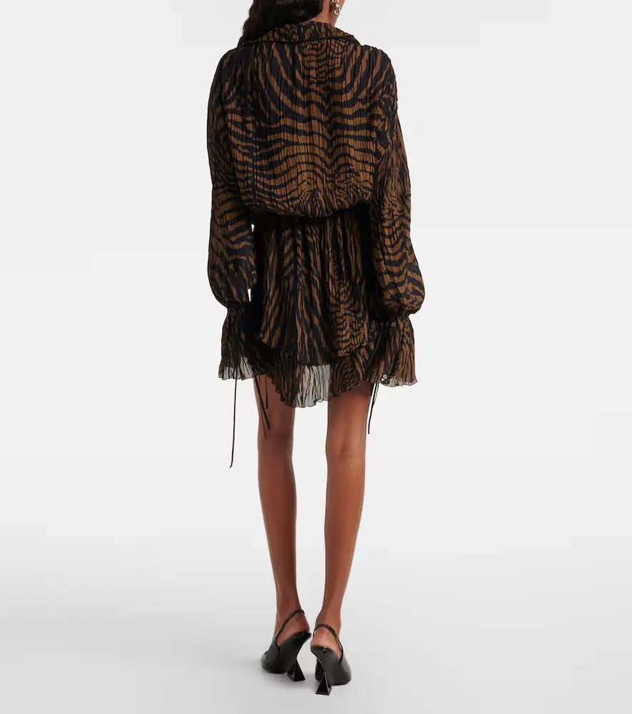 BLUMARINE Zebra-print chiffon mini dress | Thumbnail 3