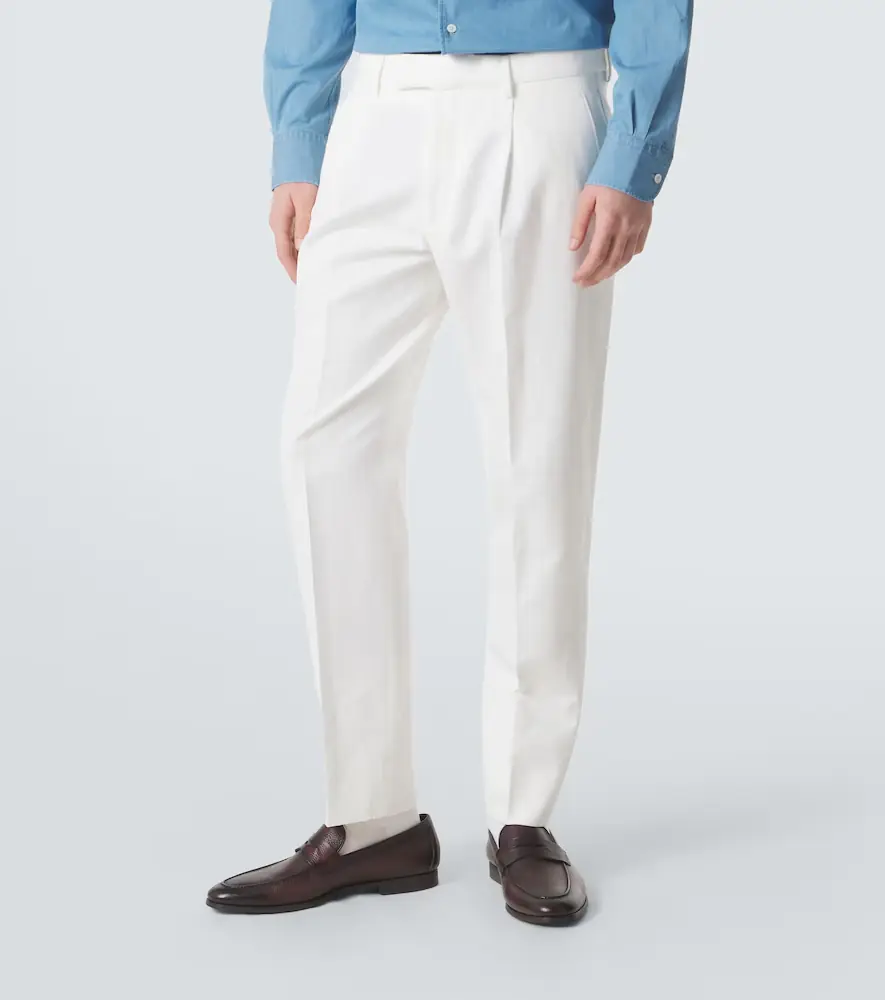 Zegna Cotton and linen straight pants | Thumbnail 3 Zegna Cotton and linen straight pants | Thumbnail 3