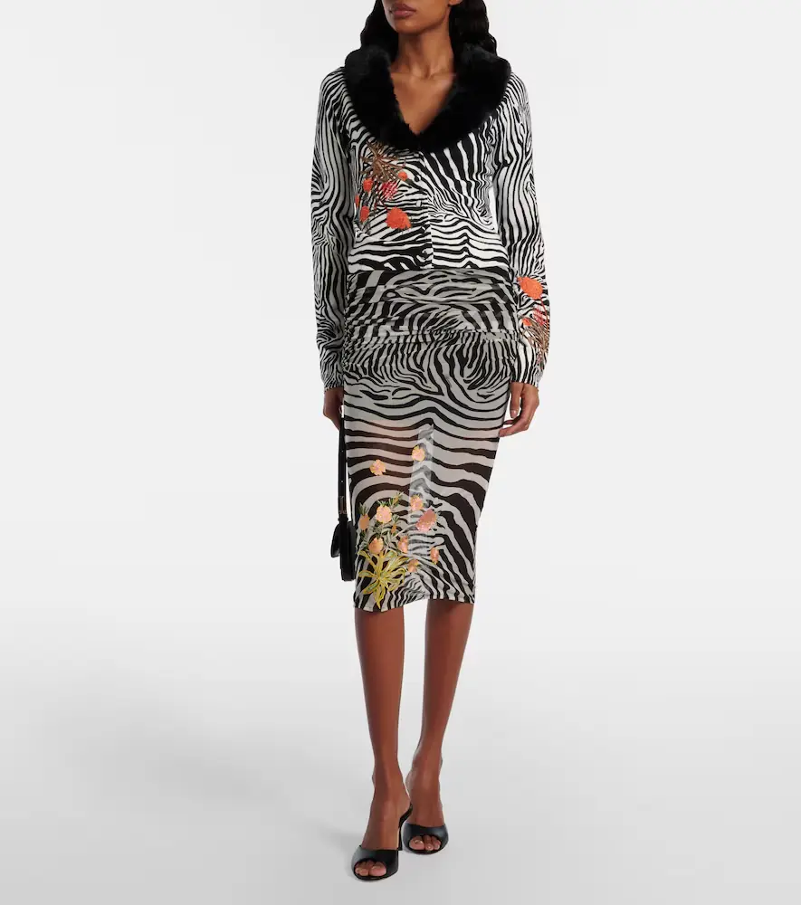 BLUMARINE Printed sheer mesh midi skirt | Thumbnail 5 BLUMARINE Printed sheer mesh midi skirt | Thumbnail 5