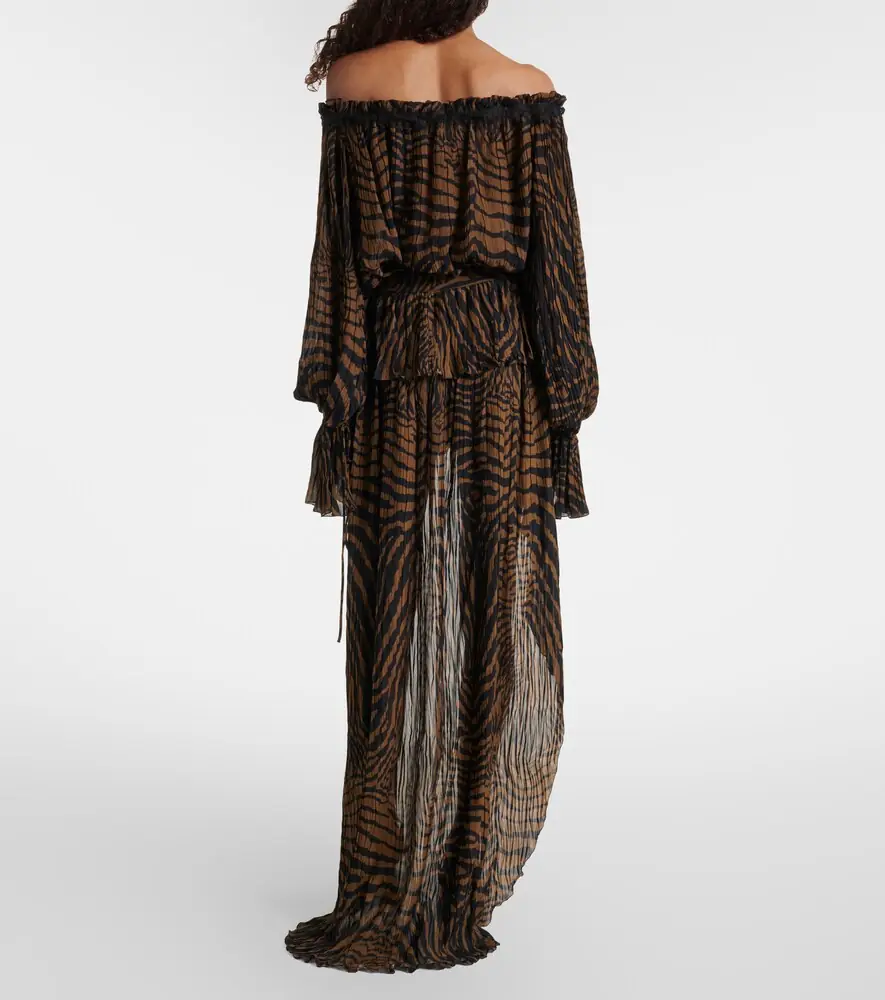 BLUMARINE Asymmetric ruffled printed miniskirt | Thumbnail 2