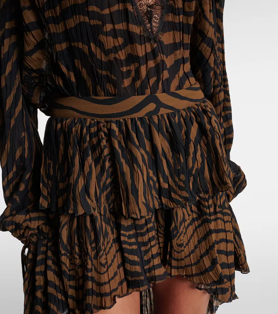 BLUMARINE Asymmetric ruffled printed miniskirt | Thumbnail 3