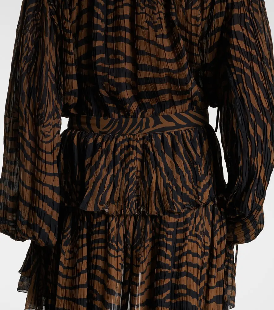 BLUMARINE Asymmetric ruffled printed miniskirt | Thumbnail 4