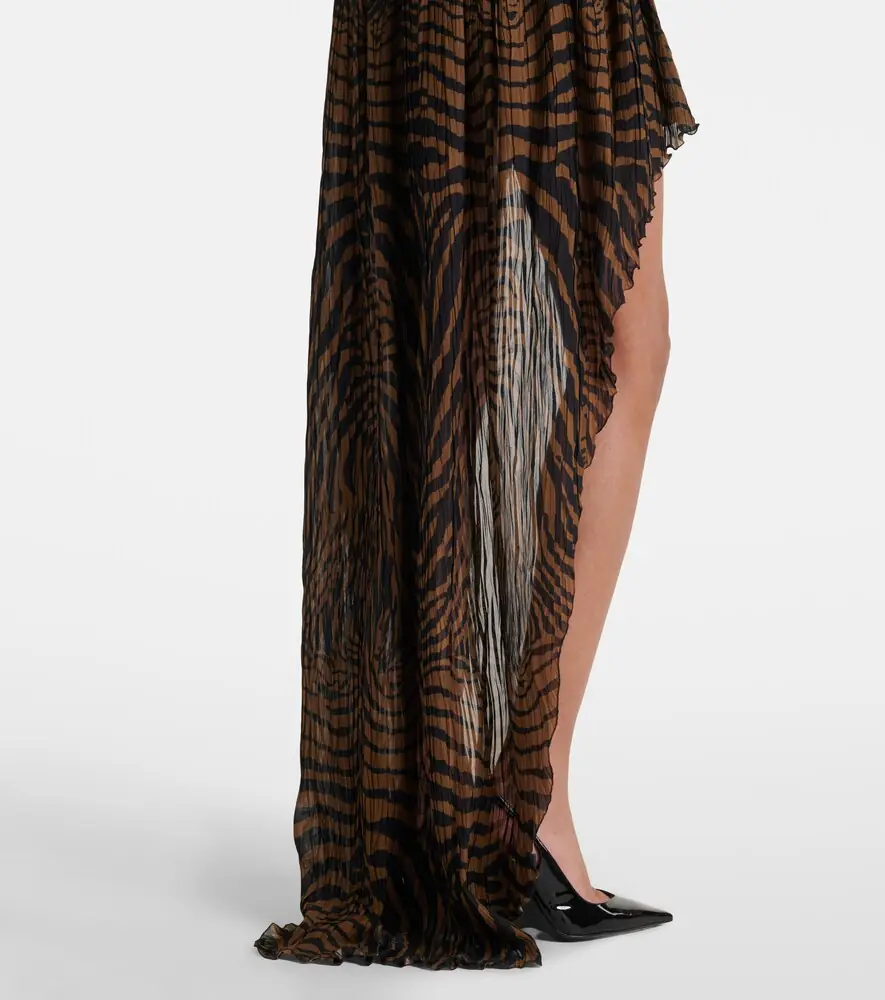 BLUMARINE Asymmetric ruffled printed miniskirt | Thumbnail 5