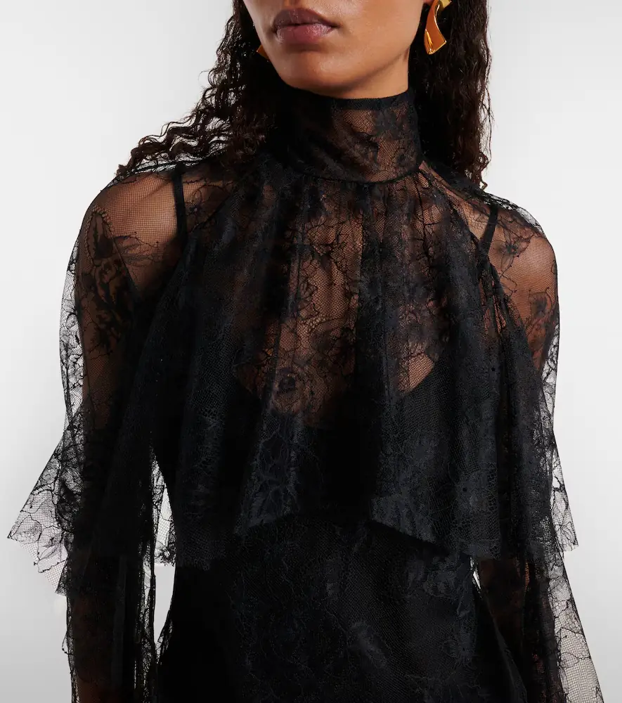 BLUMARINE Ruffled sheer lace blouse | Thumbnail 3 BLUMARINE Ruffled sheer lace blouse | Thumbnail 3