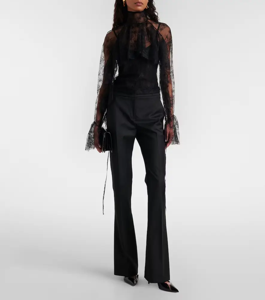 BLUMARINE Ruffled sheer lace blouse | Thumbnail 4 BLUMARINE Ruffled sheer lace blouse | Thumbnail 4