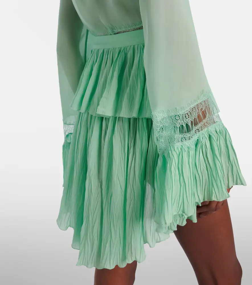 BLUMARINE Plissé tiered georgette miniskirt | Thumbnail 2