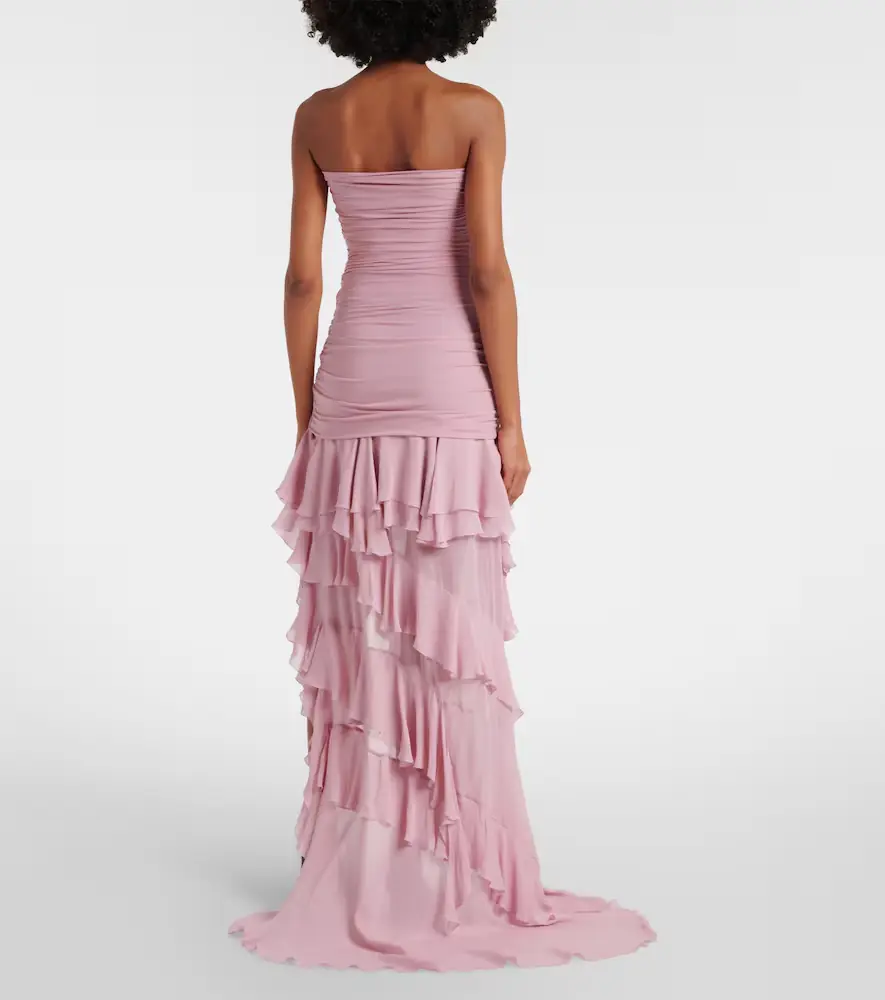 BLUMARINE Asymmetric ruffled georgette gown | Thumbnail 3 BLUMARINE Asymmetric ruffled georgette gown | Thumbnail 3