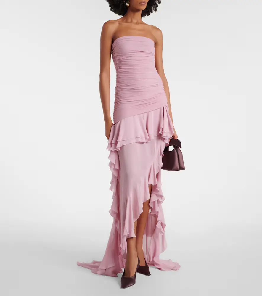 BLUMARINE Asymmetric ruffled georgette gown | Thumbnail 4 BLUMARINE Asymmetric ruffled georgette gown | Thumbnail 4