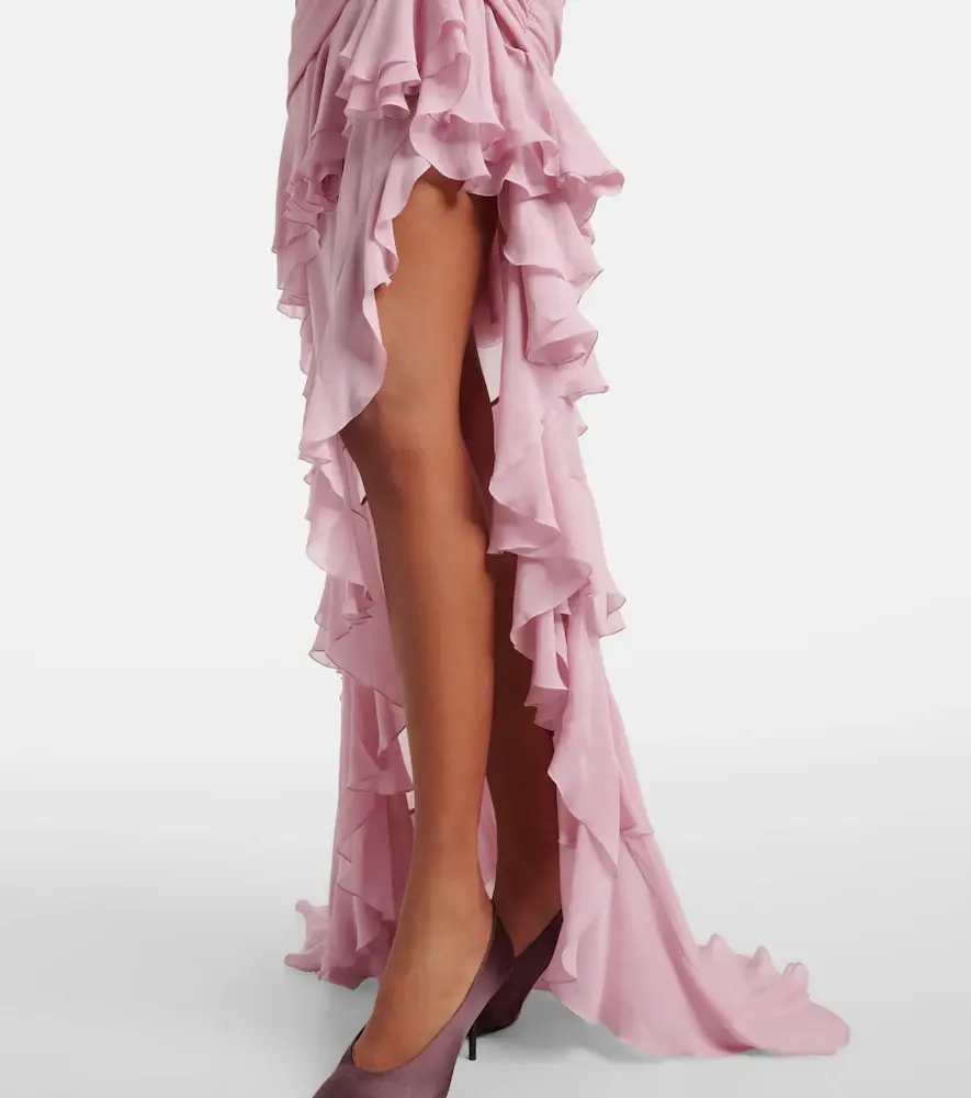 BLUMARINE Asymmetric ruffled georgette gown | Thumbnail 5 BLUMARINE Asymmetric ruffled georgette gown | Thumbnail 5