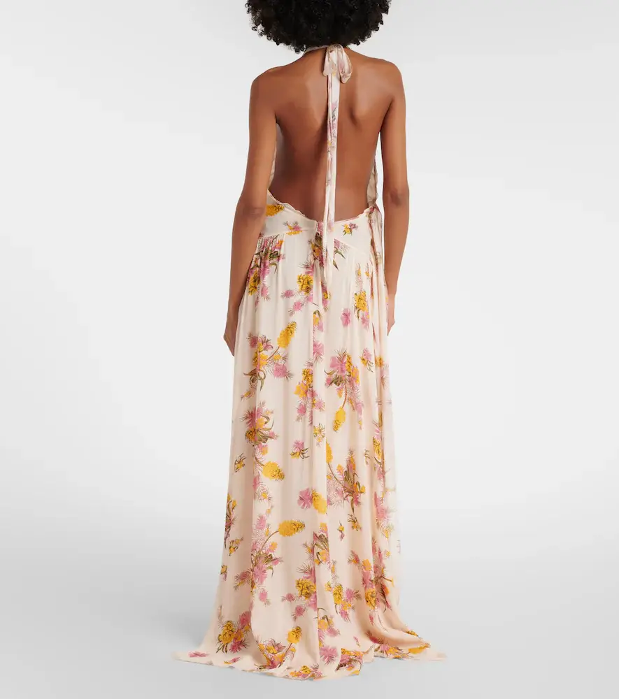 BLUMARINE Floral ruffled georgette gown | Thumbnail 4 BLUMARINE Floral ruffled georgette gown | Thumbnail 4