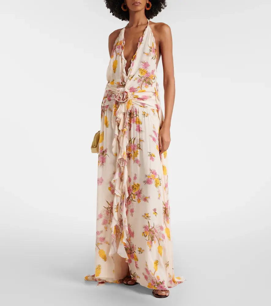 BLUMARINE Floral ruffled georgette gown | Thumbnail 6 BLUMARINE Floral ruffled georgette gown | Thumbnail 6