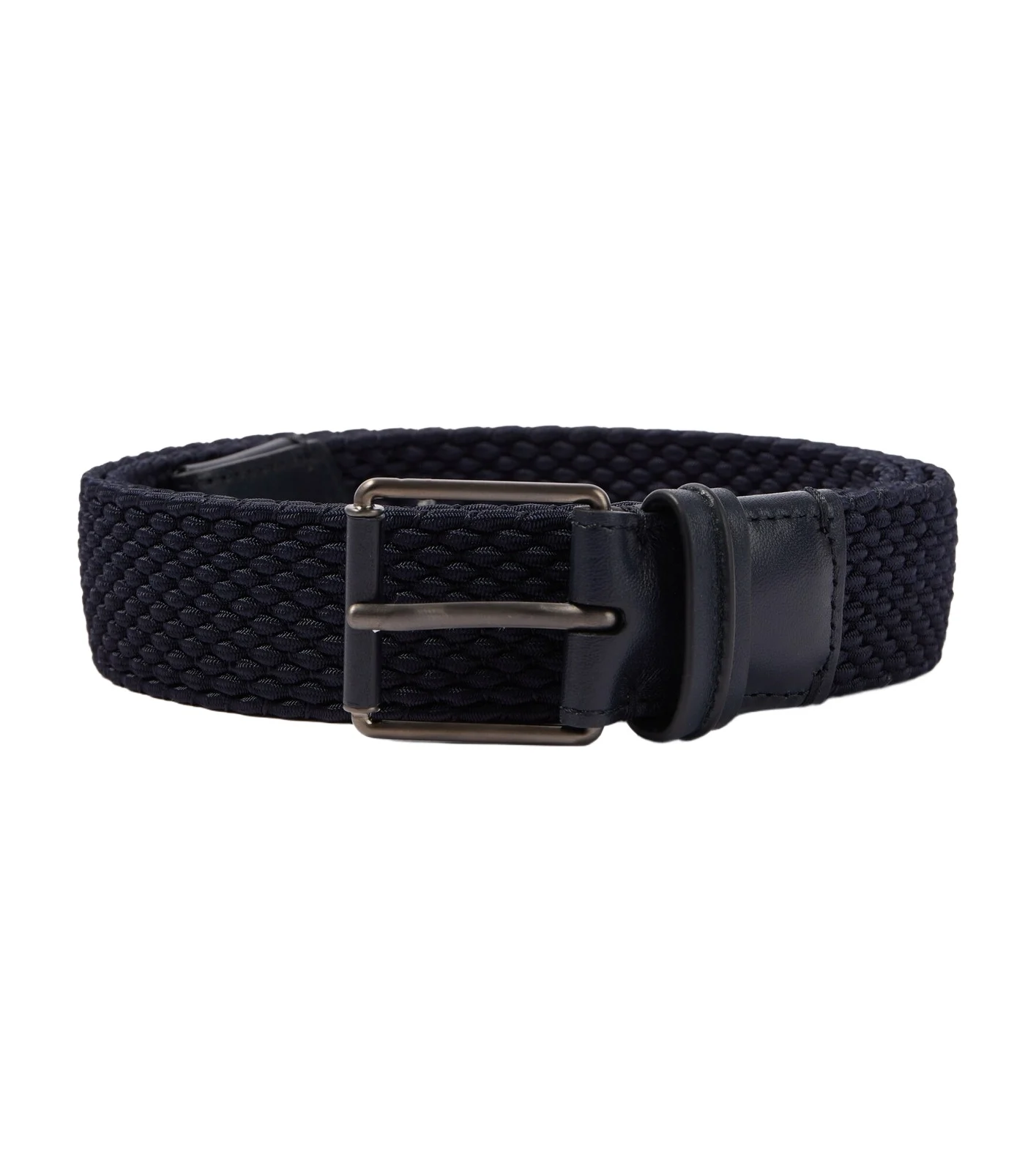 Zegna Braided leather-trimmed belt