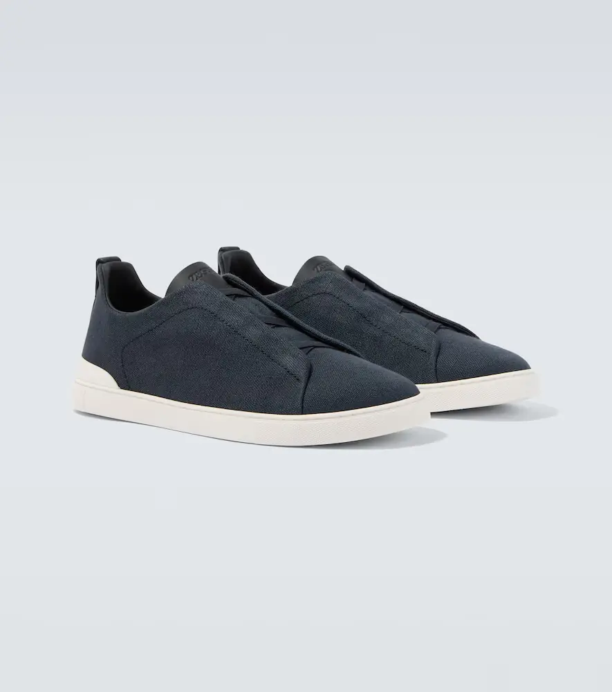 Zegna Triple Stitch canvas slip-on sneakers | Thumbnail 4 Zegna Triple Stitch canvas slip-on sneakers | Thumbnail 4