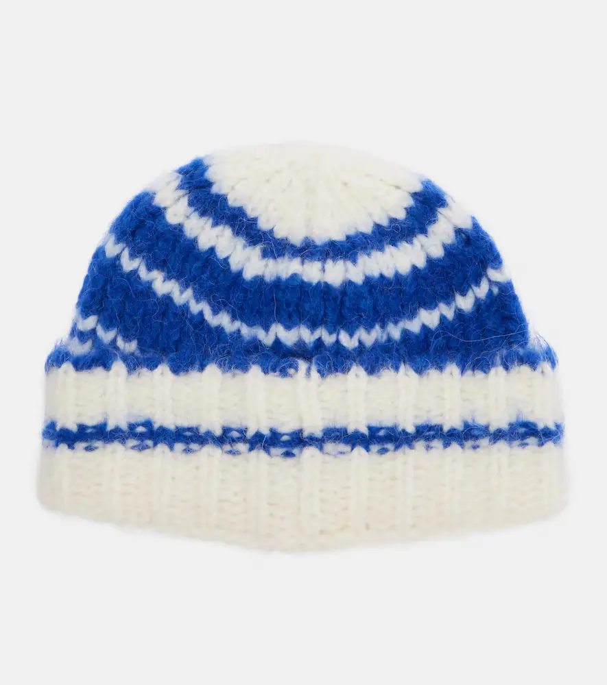 JW Anderson Striped alpaca-blend beanie | Thumbnail 3