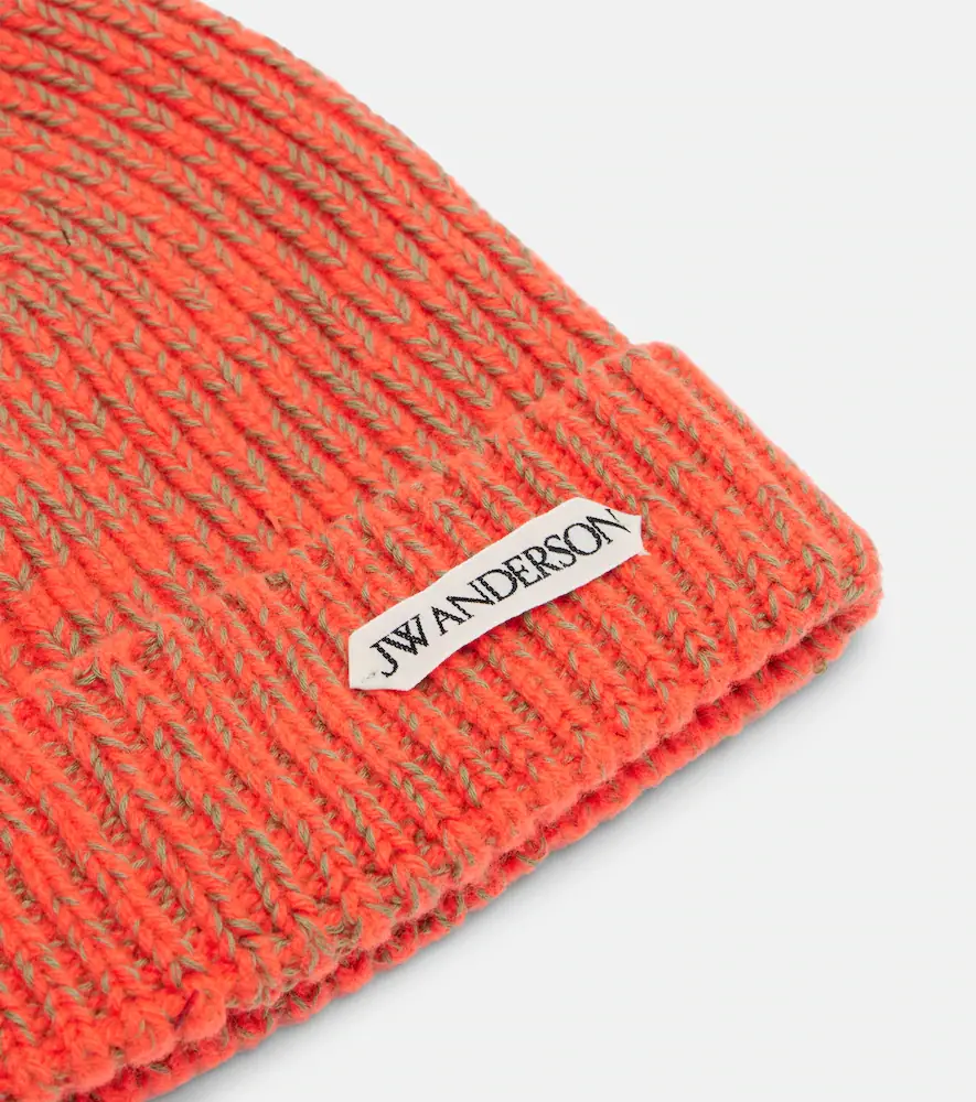 JW Anderson Ribbed-knit wool and cotton beanie | Thumbnail 2