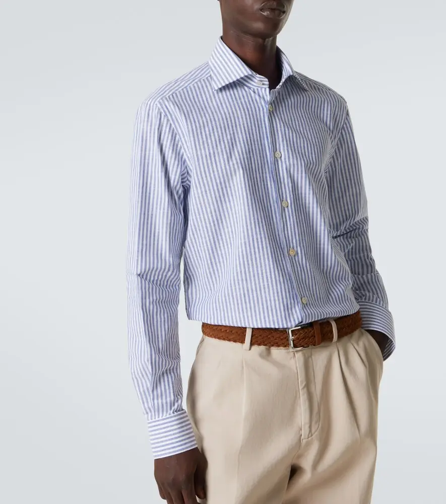 Kiton Striped cotton shirt | Thumbnail 6