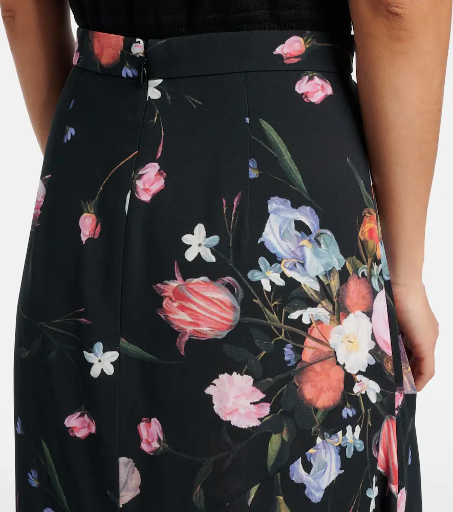 Erdem Floral crêpe midi skirt | Thumbnail 3 Erdem Floral crêpe midi skirt | Thumbnail 3