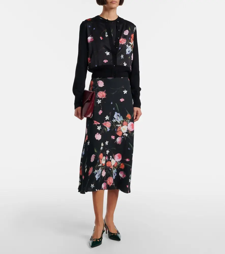 Erdem Floral crêpe midi skirt | Thumbnail 5 Erdem Floral crêpe midi skirt | Thumbnail 5