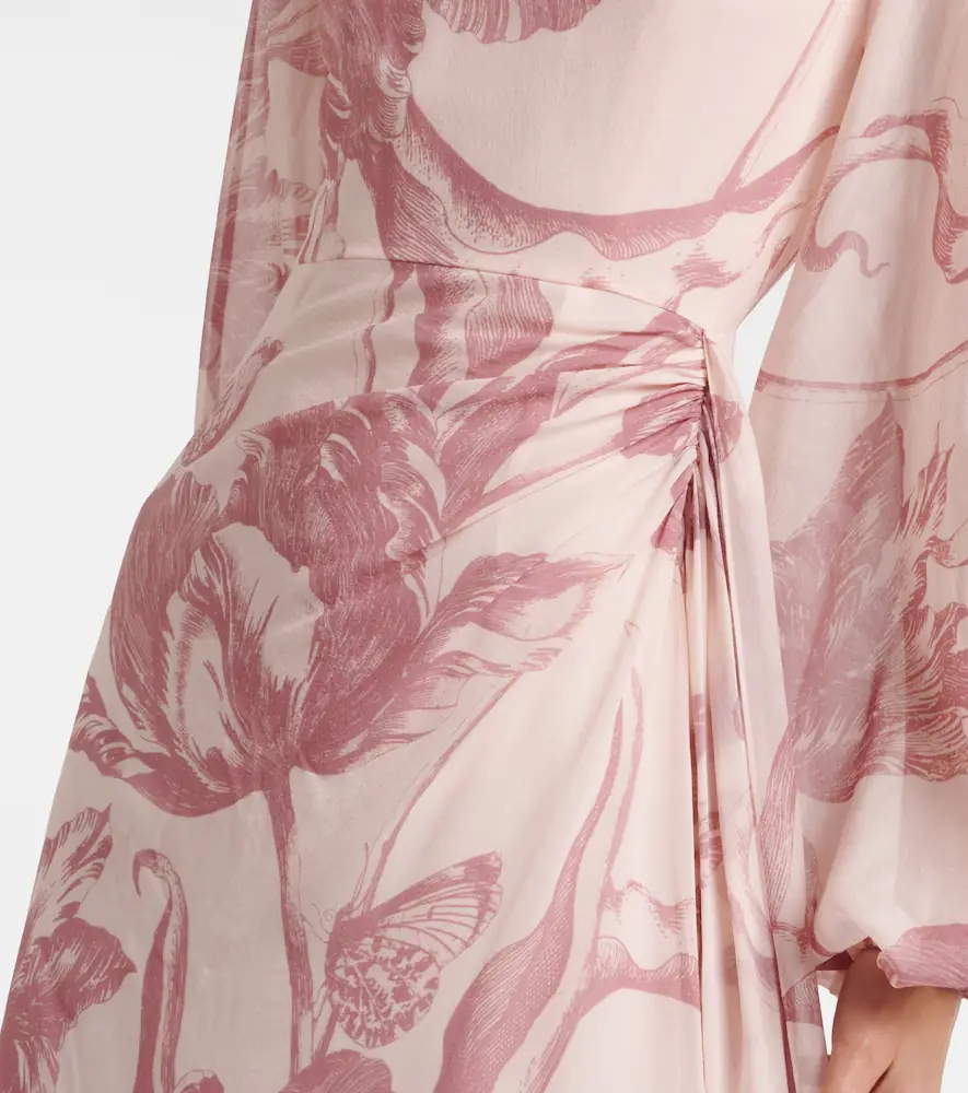 Erdem Draped floral silk voile gown | Thumbnail 3